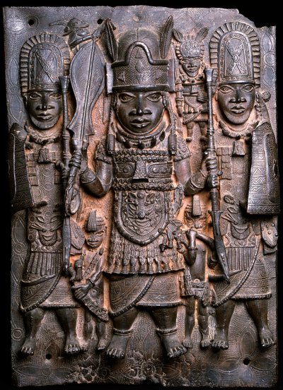 Warrior and attendants by Benin